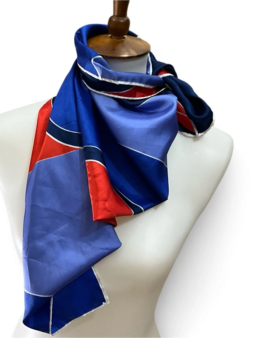 Vintage Geretek Corp Abstract Groovy Geometric Scarf 26.5”
